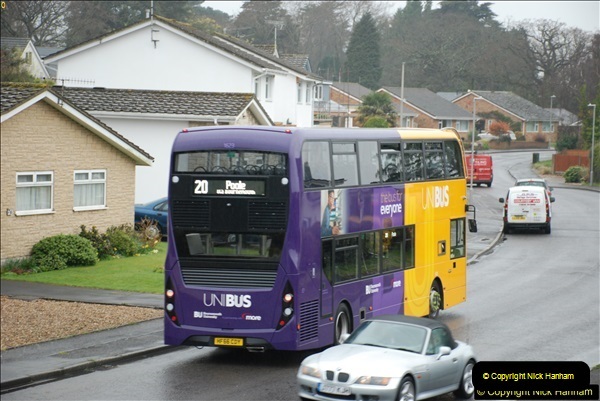 2018-04-09 First day of operation of the Route 20 by Wilts & Dorset.  (11)011
